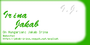 irina jakab business card